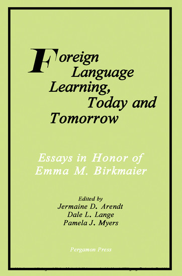 Foreign Language Learning, Today and Tomorrow main product photo