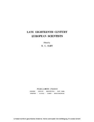 Late Eighteenth Century European Scientists
