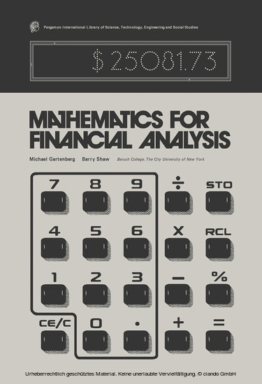 Mathematics for Financial Analysis main product photo