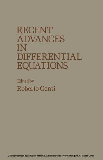 Recent Advances in Differential Equations main product photo