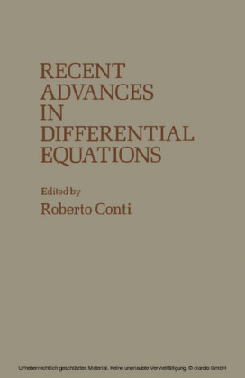 Recent Advances in Differential Equations