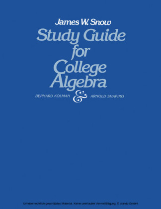 Study Guide for College Algebra