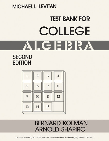 Test Bank for College Algebra main product photo