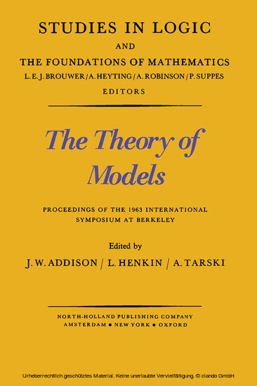 The Theory of Models main product photo