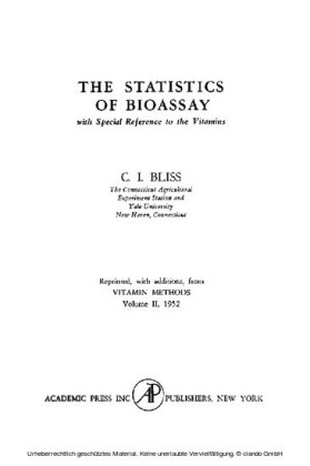 The Statistics of Bioassay