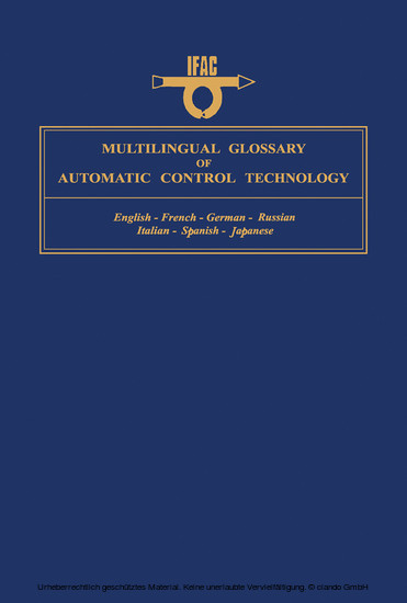 Multilingual Glossary of Automatic Control Technology main product photo