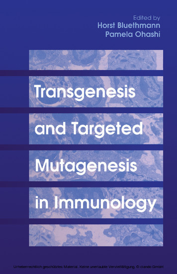 Transgenesis and Targeted Mutagenesis in Immunology main product photo
