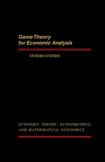 Game Theory for Economic Analysis main product photo