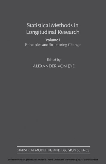 Statistical Methods in Longitudinal Research main product photo