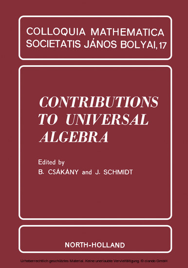 Contributions to Universal Algebra main product photo
