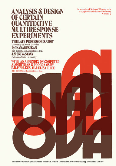 Analysis and Design of Certain Quantitative Multiresponse Experiments main product photo