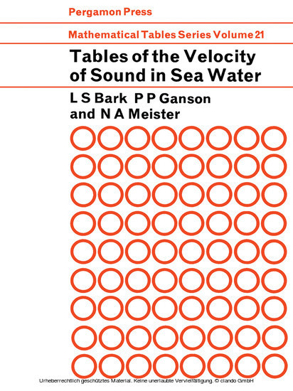 Tables of the Velocity of Sound in Sea Water main product photo