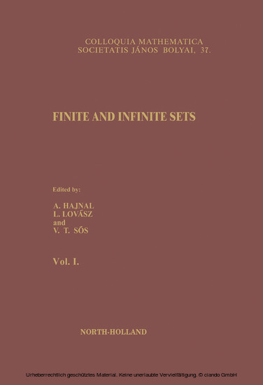 Finite and Infinite Sets main product photo