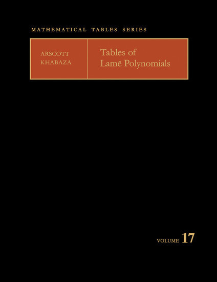 Tables of Lamé Polynomials main product photo