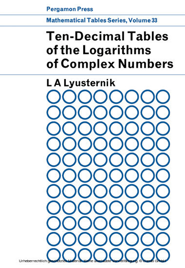 Ten-Decimal Tables of the Logarithms of Complex Numbers and for the Transformation from Cartesian to Polar Coordinates main product photo