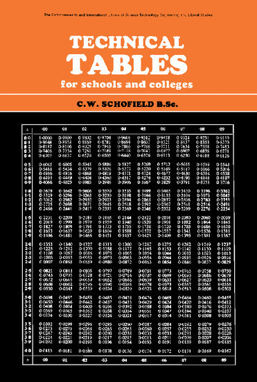 Technical Tables for Schools and Colleges main product photo