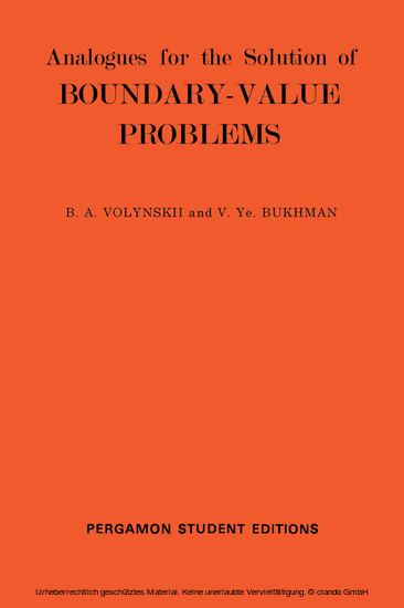Analogues for the Solution of Boundary-Value Problems main product photo