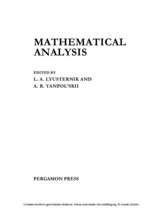 Mathematical Analysis