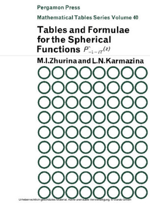 Tables and Formulae for the Spherical Functions Pm - ½ + i t (Z)