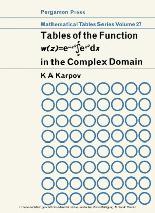 Tables of the Function w (z)- e-z2 ? ex2 dx