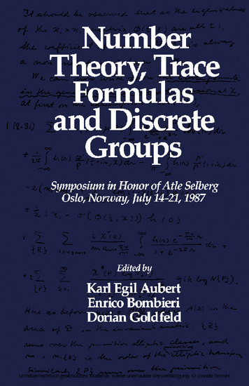 Number Theory, Trace Formulas and Discrete Groups main product photo