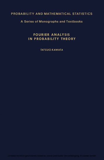 Fourier Analysis in Probability Theory main product photo