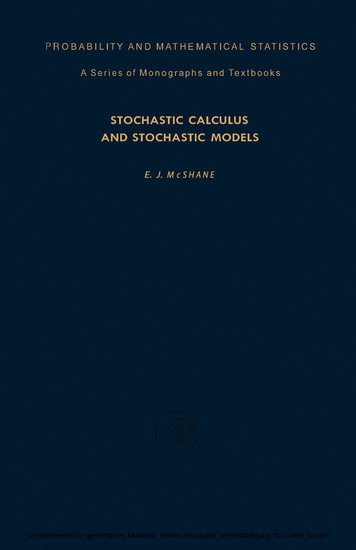 Stochastic Calculus and Stochastic Models main product photo