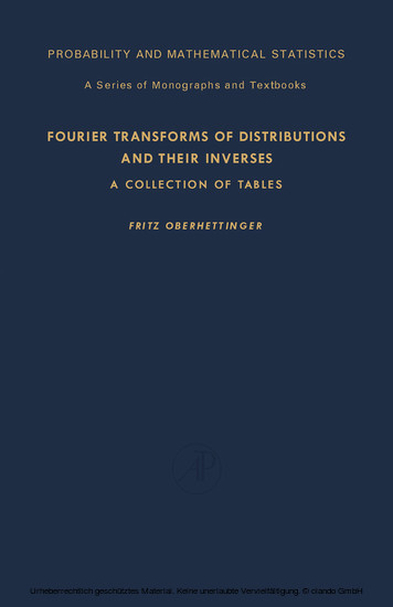 Fourier Transforms of Distributions and Their Inverses main product photo