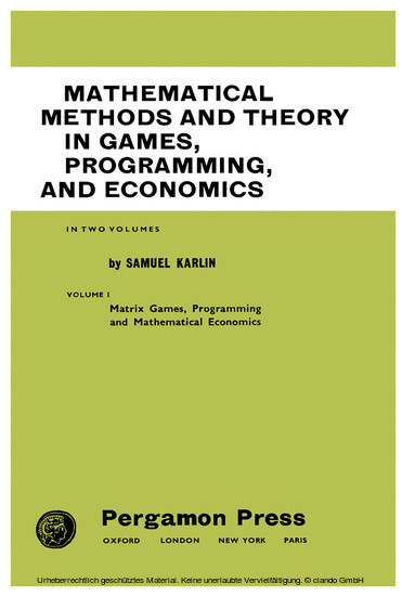 Mathematical Methods and Theory in Games, Programming, and Economics main product photo