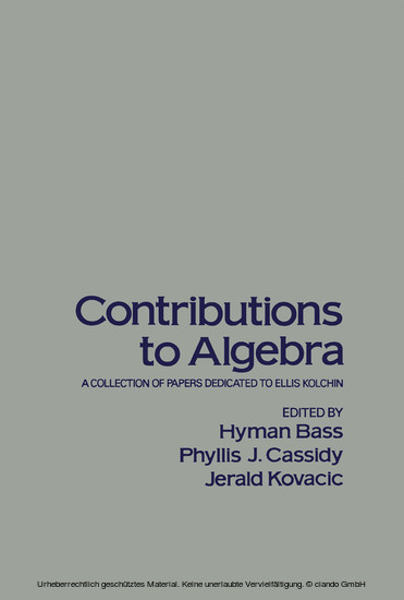Contributions to Algebra main product photo