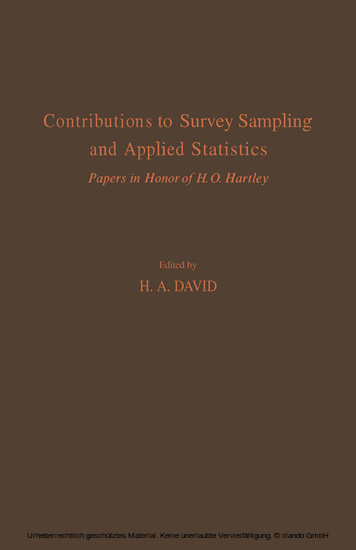 Contributions to Survey Sampling and Applied Statistics main product photo