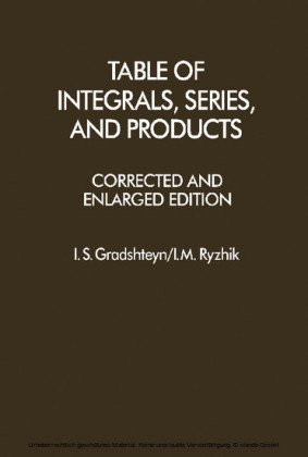 Table of Integrals, Series, and Products