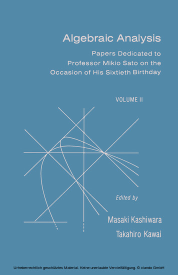 Algebraic Analysis main product photo