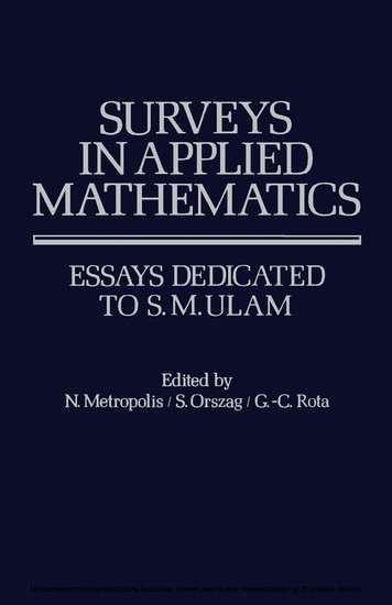 Surveys in Applied Mathematics main product photo