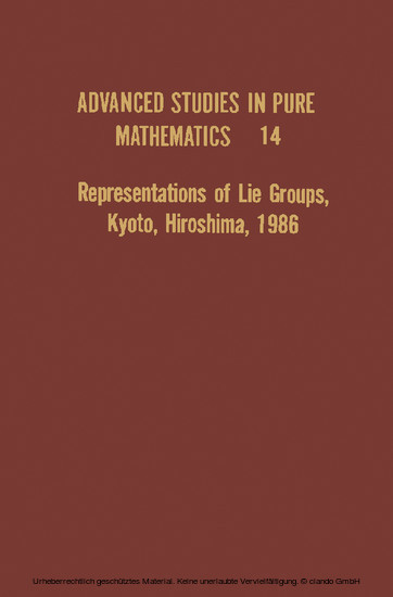 Representations of Lie Groups, Kyoto, Hiroshima, 1986 main product photo