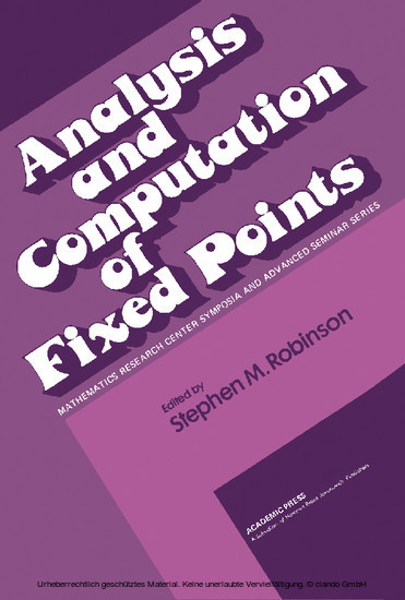 Analysis and Computation of Fixed Points main product photo