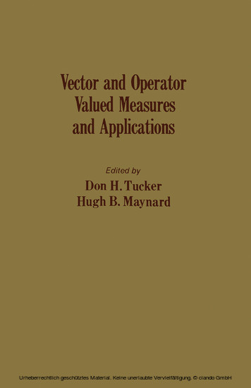 Vector and Operator Valued Measures and Applications main product photo