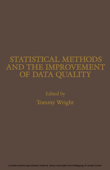 Statistical Methods and the Improvement of Data Quality main product photo