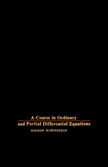 A Course in Ordinary and Partial Differential Equations main product photo