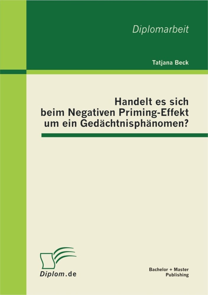 Handelt es sich beim Negativen Priming-Effekt um ein Gedächtnisphänomen? main product photo
