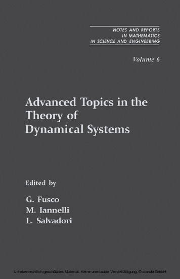 Advanced Topics in the Theory of Dynamical Systems main product photo