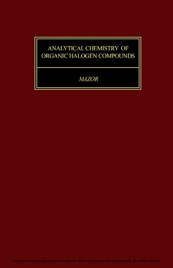 Analytical Chemistry of Organic Halogen Compounds main product photo