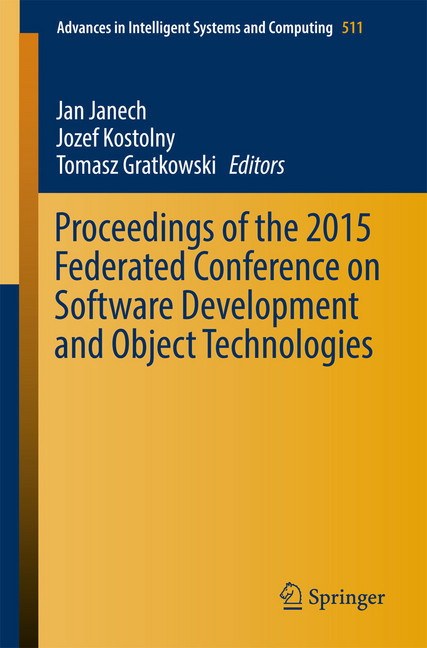 Proceedings of the 2015 Federated Conference on Software Development and Object Technologies main product photo