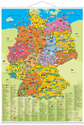 Deutschland politisch, Planokarte m. Beleistung