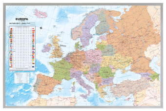 Politische Europakarte auf Kork-Pinnwand