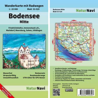 NaturNavi Wanderkarte mit Radwegen Bodensee Mitte