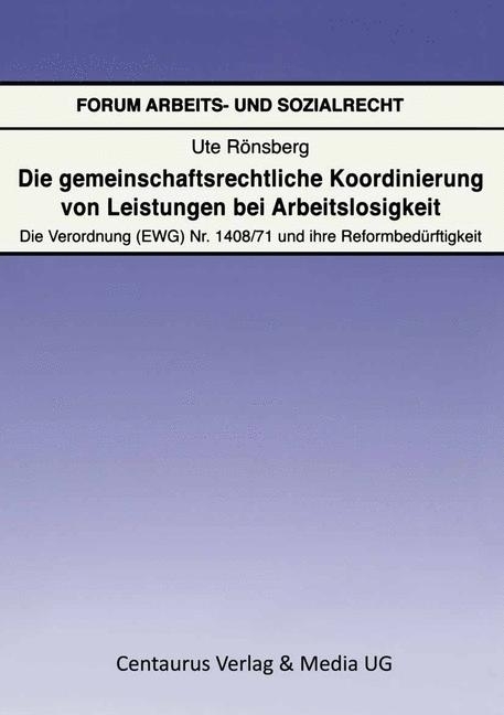 Die gemeinschaftsrechtliche Koordinierung von Leistungen bei Arbeitslosigkeit main product photo