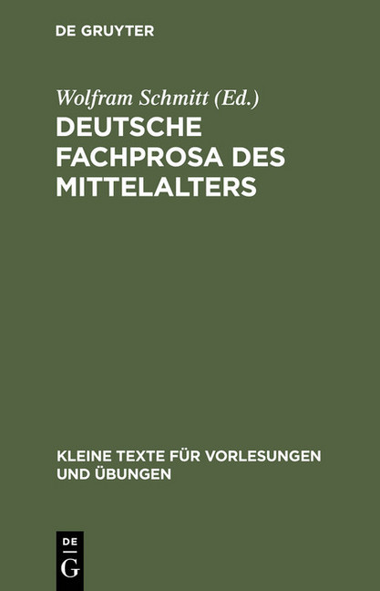 Deutsche Fachprosa des Mittelalters main product photo