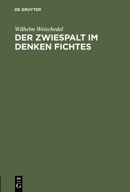 Der Zwiespalt im Denken Fichtes main product photo