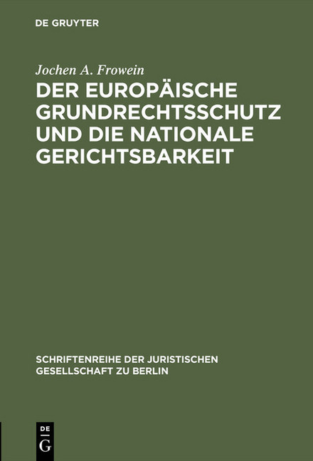 Der europäische Grundrechtsschutz und die nationale Gerichtsbarkeit main product photo